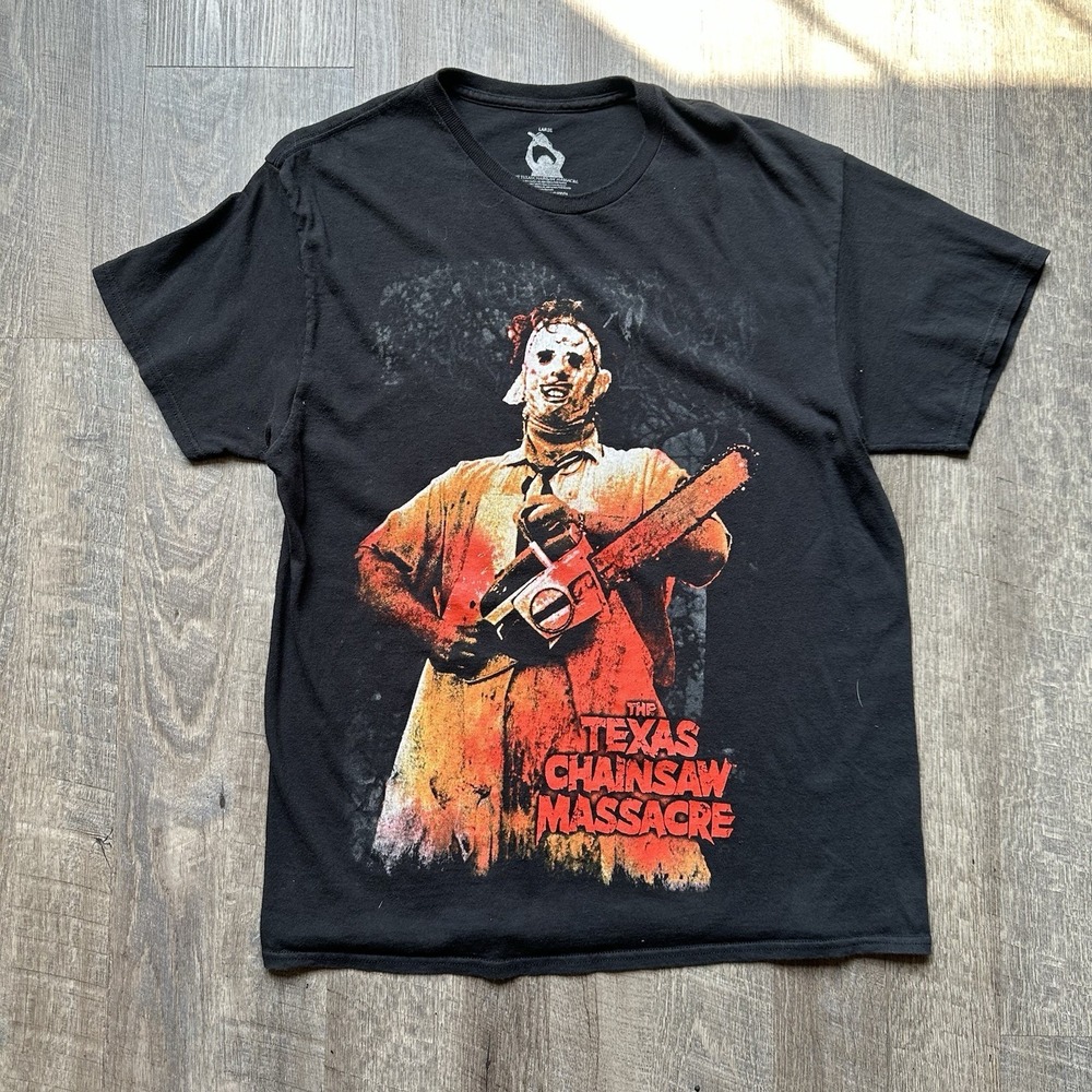 Texas Chainsaw Massacre Men's Large Leatherface Horror Tee Cult Movie‎ T Shirt